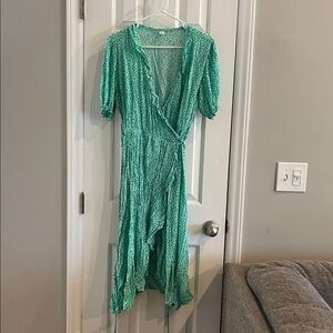 Old Navy midi Teal Floral Dress size large